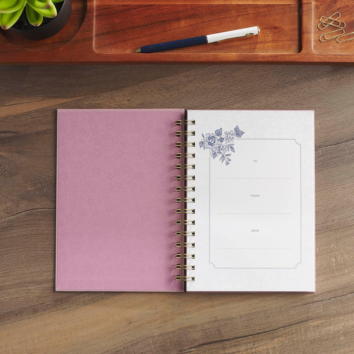 Be Still and Know Purple Floral Spiral Journal - Psalm 46:10 by Christian Art Gifts, product view 3
