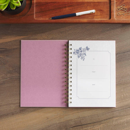 Be Still and Know Purple Floral Spiral Journal - Psalm 46:10 by Christian Art Gifts, product view 3