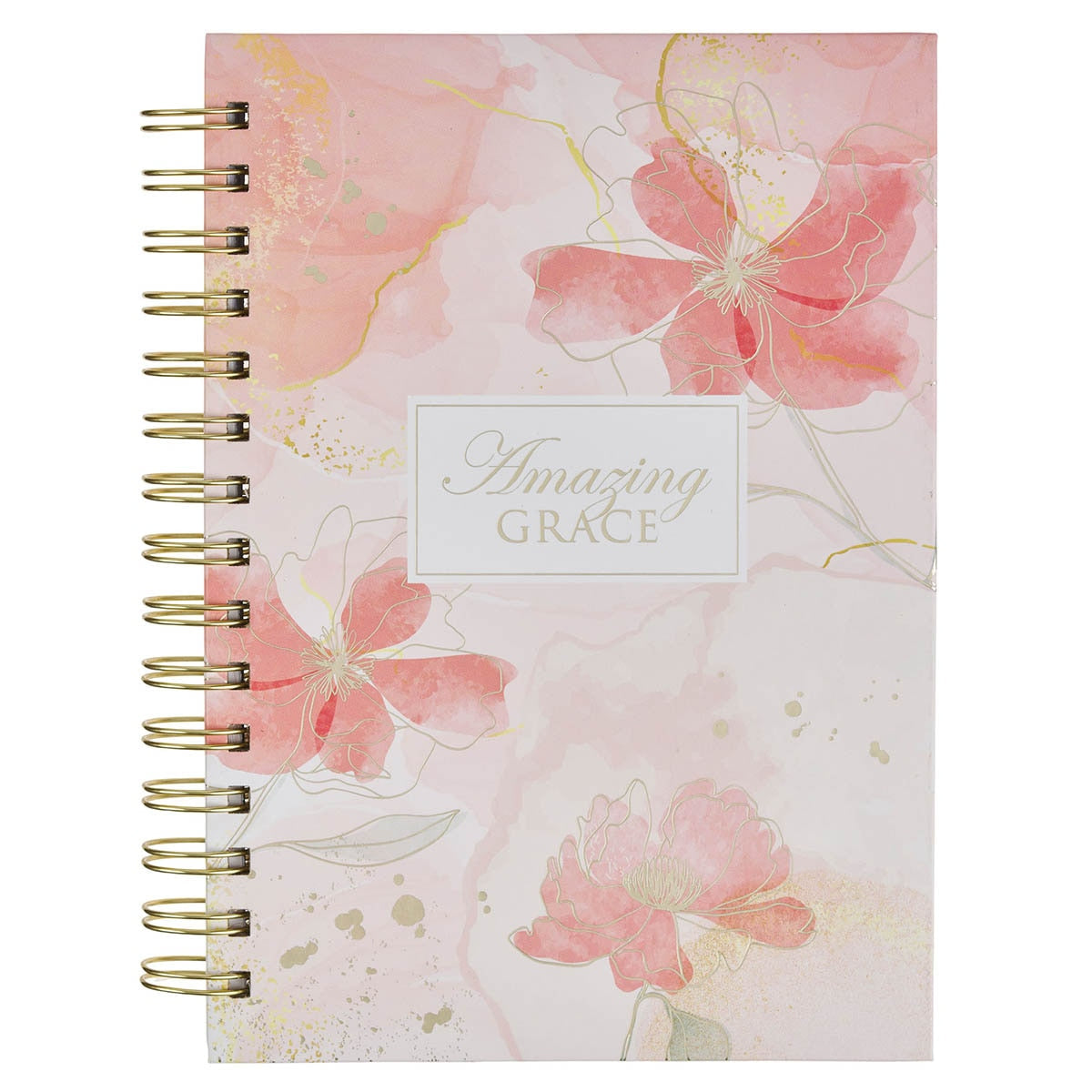 Amazing Grace Pink Floral Spiral Journal by Christian Art Gifts