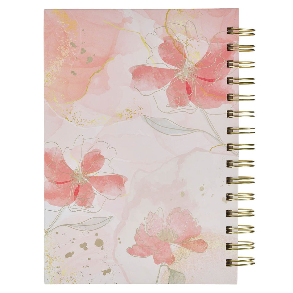 Amazing Grace Pink Floral Spiral Journal by Christian Art Gifts, product view 2