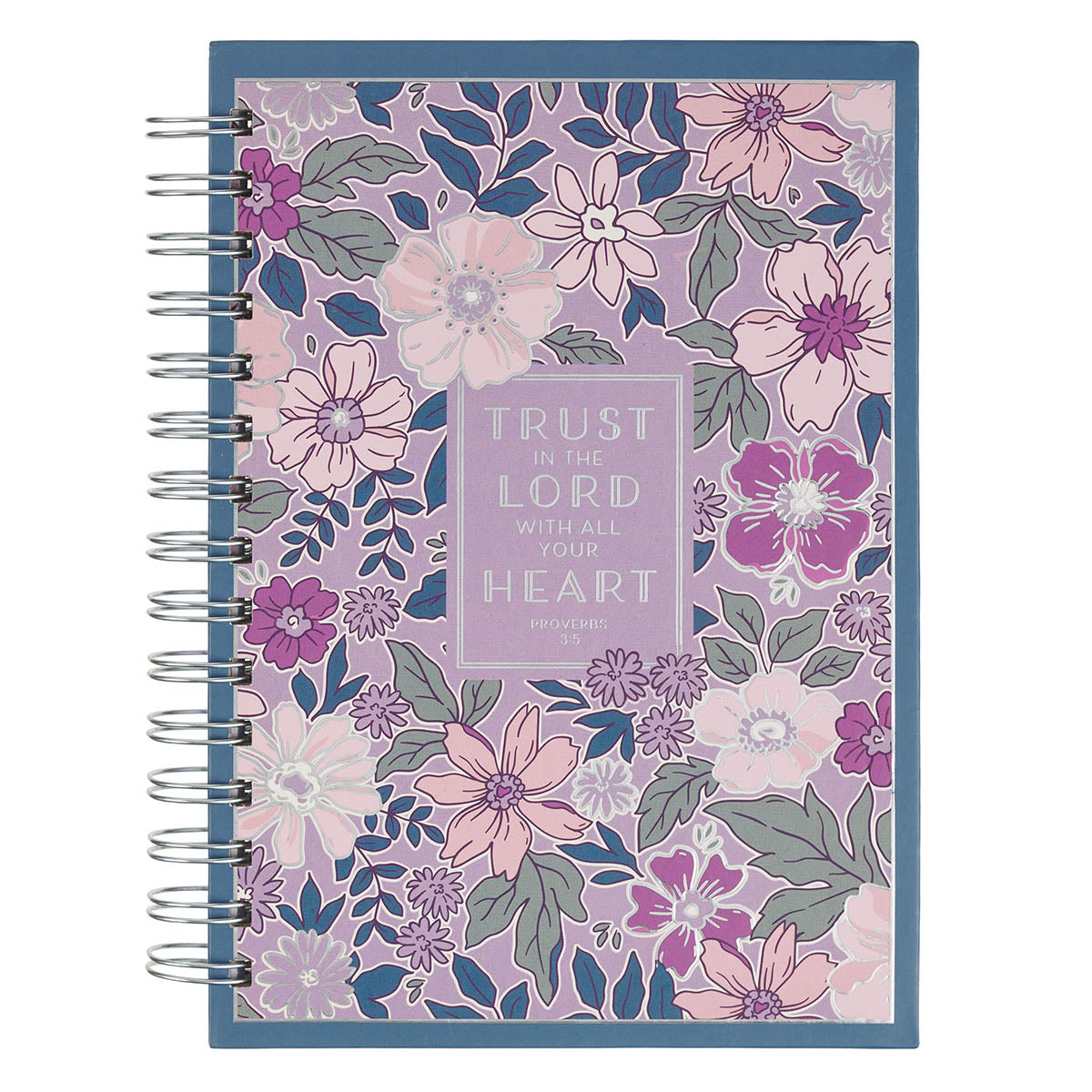 Trust in the Lord Purple Spring Floral Spiral Journal - Proverbs 3:5 by Christian Art Gifts