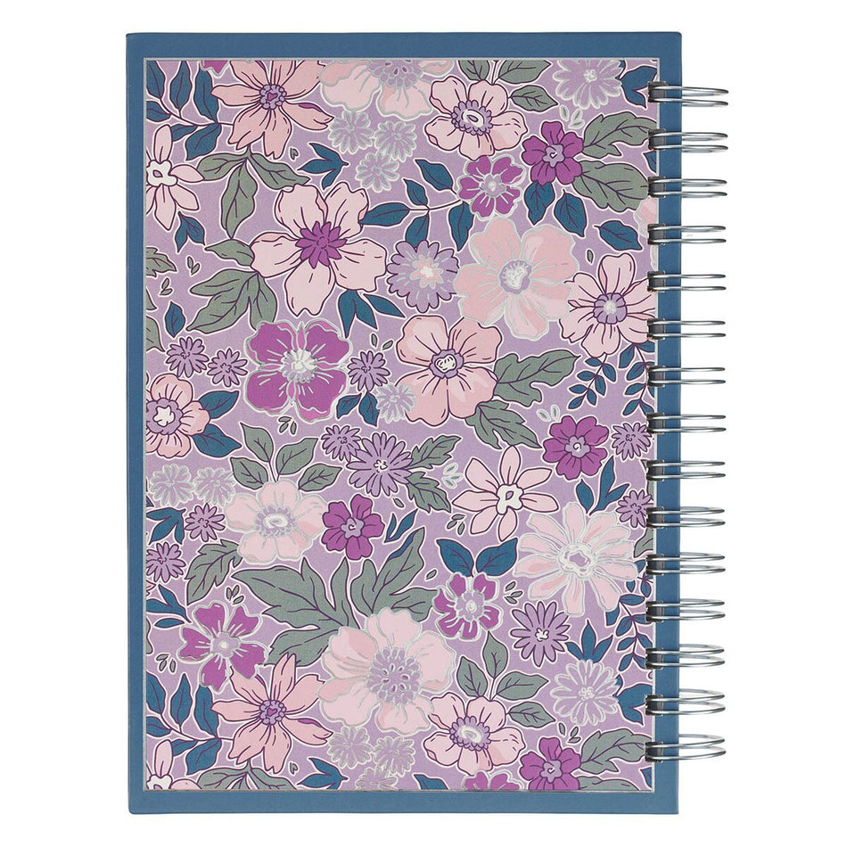 Trust in the Lord Purple Spring Floral Spiral Journal - Proverbs 3:5 by Christian Art Gifts, product view 2