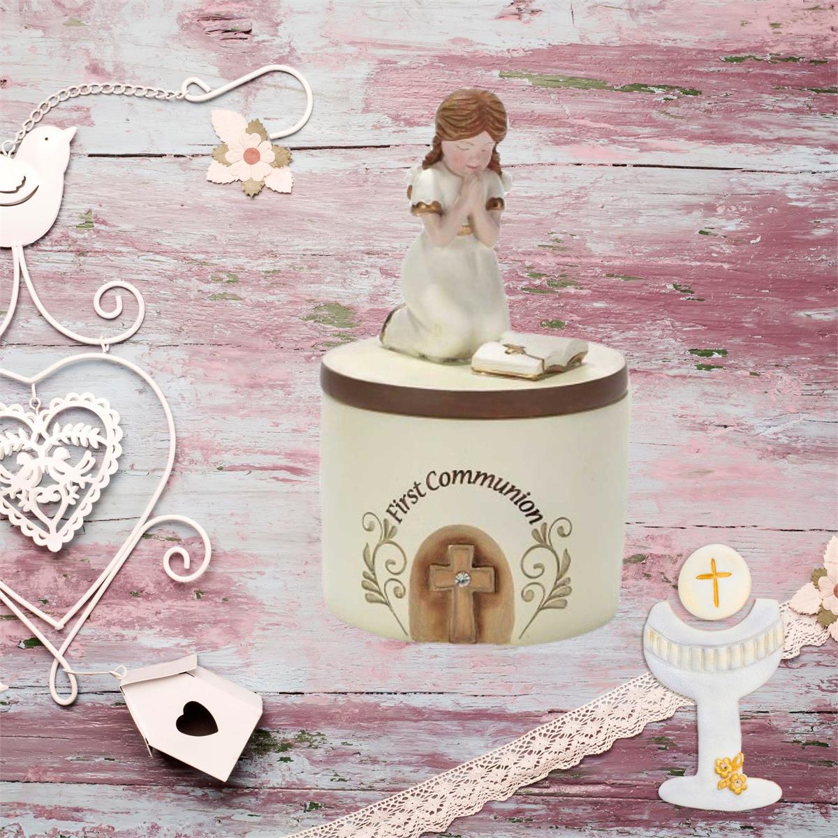 Girl First Communion Keepsake Box by Dicksons, product view 2