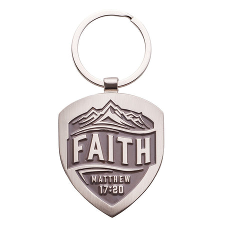 Faith Mountain Vista Metal Key Ring - Matthew 17:20 by Christian Art Gifts