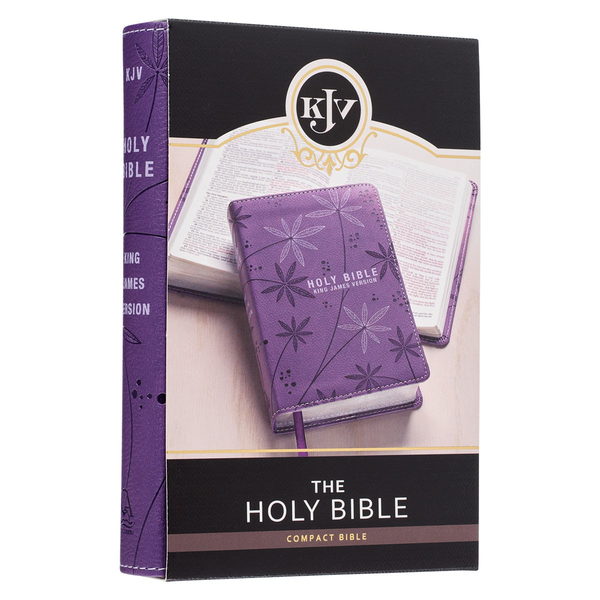 Purple Faux Leather Compact King James Version Bible by Christian Art Gifts, product view 6