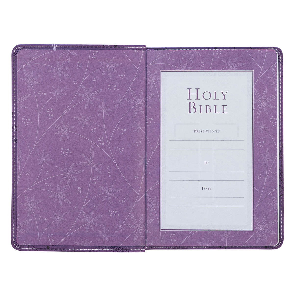 Purple Faux Leather Compact King James Version Bible by Christian Art Gifts, product view 4