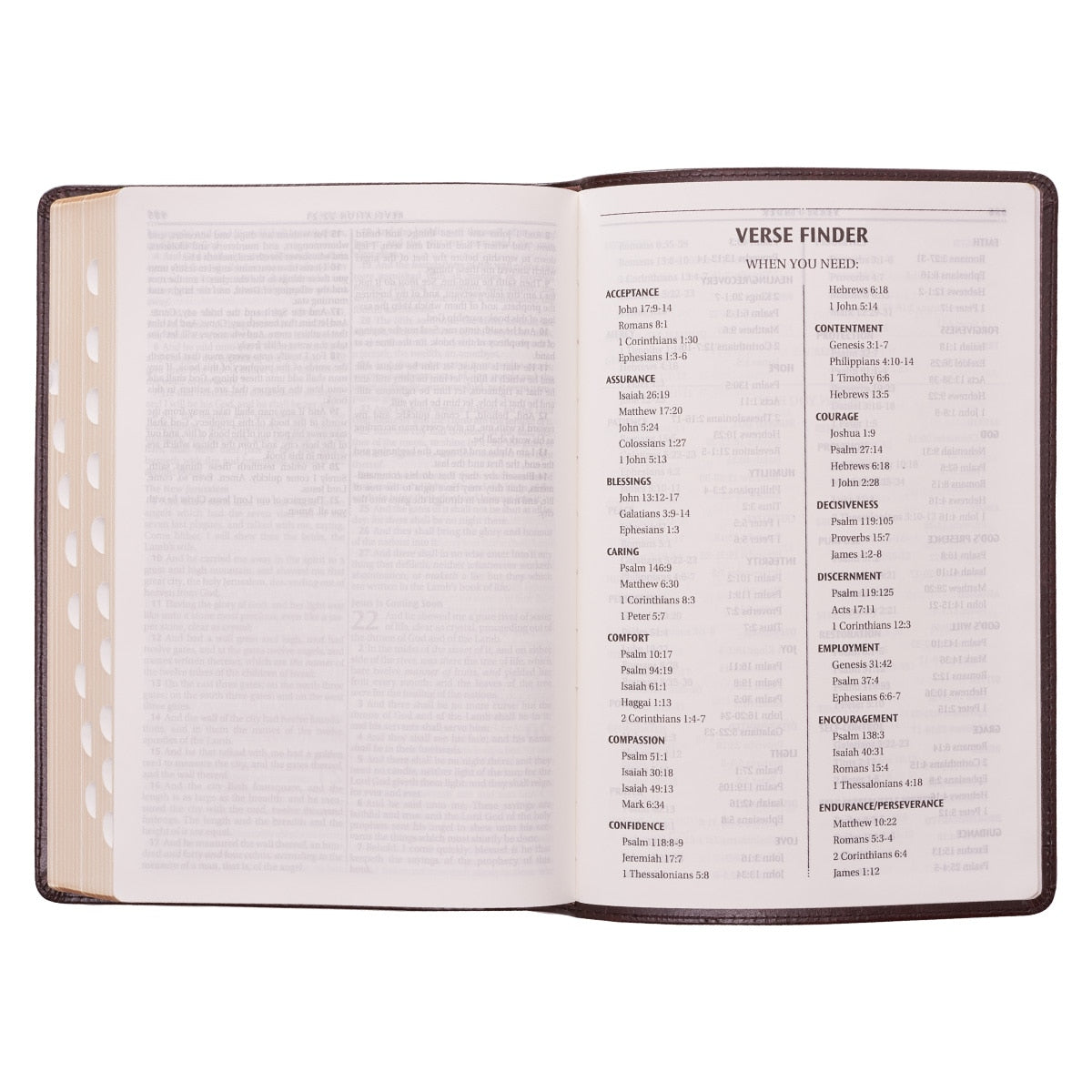 Dark Brown Faux Leather Large Print Thinline King James Version Bible with Thumb Index by Christian Art Gifts, product view 8
