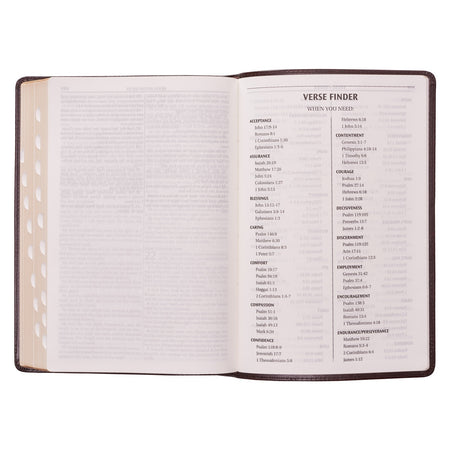 Dark Brown Faux Leather Large Print Thinline King James Version Bible with Thumb Index by Christian Art Gifts, product view 8