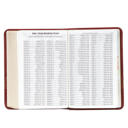 Two-tone Brown Faux Leather Large Print Compact King James Version Bible by Christian Art Gifts, product view 6