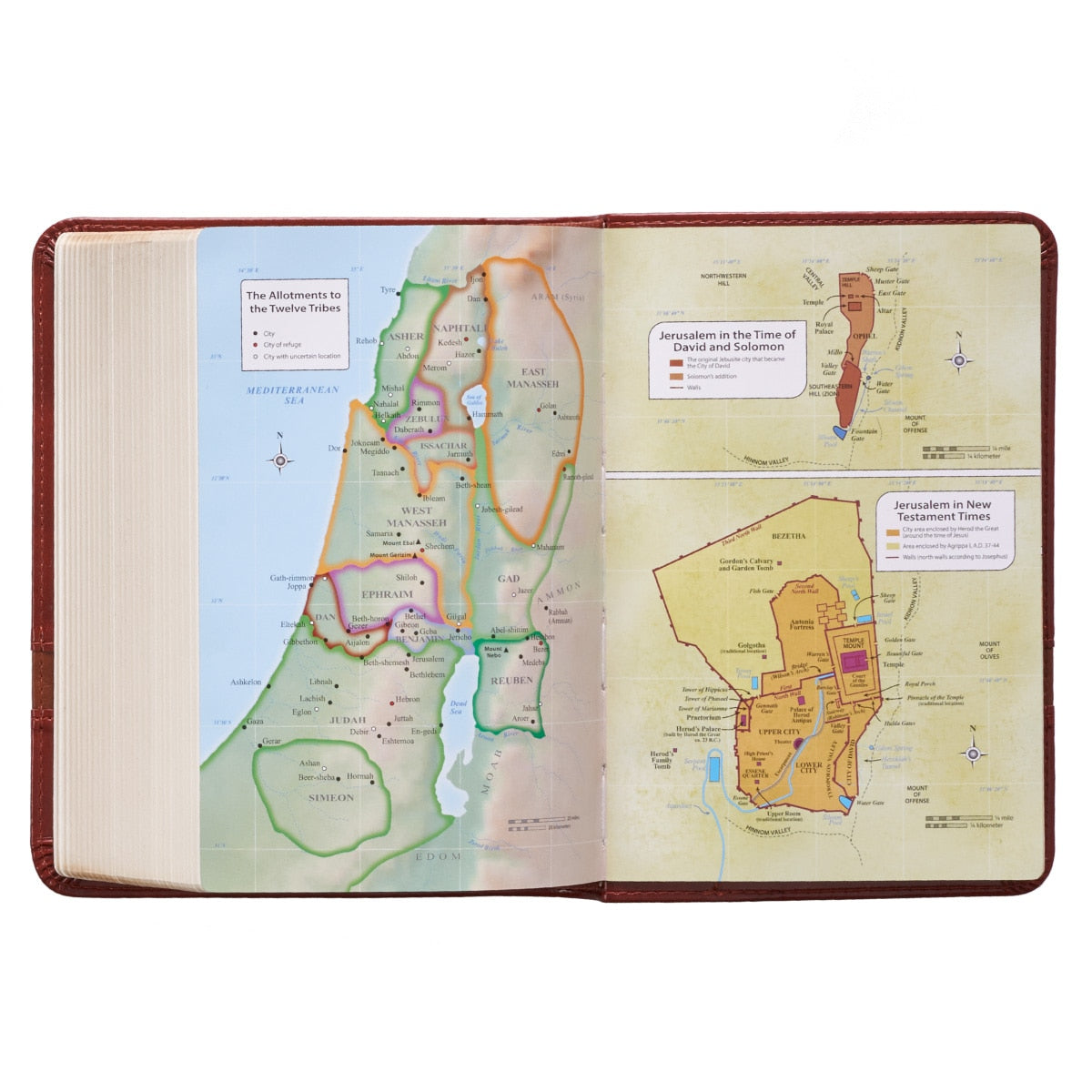 Two-tone Brown Faux Leather Large Print Compact King James Version Bible by Christian Art Gifts, product view 5