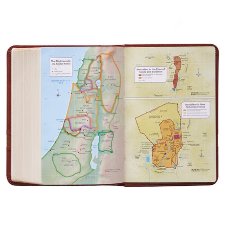 Two-tone Brown Faux Leather Large Print Compact King James Version Bible by Christian Art Gifts, product view 5