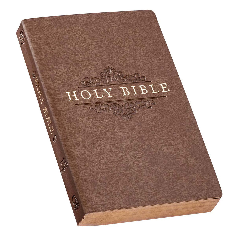 Tan Faux Leather King James Version Gift and Award Bible
