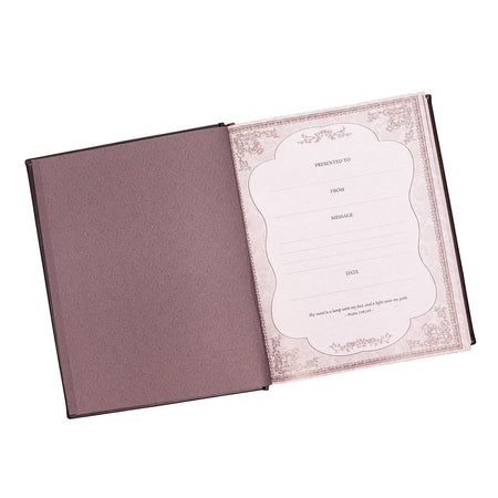 Dark Brown Faux Leather Hardcover King James Version Family Bible by Christian Art Gifts, product view 4