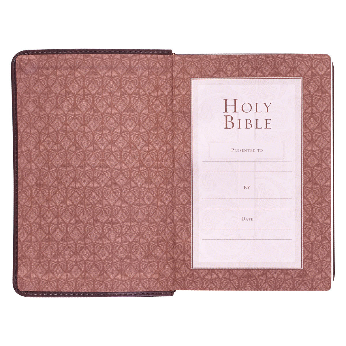 Dark Brown Faux Leather Large Print Compact King James Version Bible by Christian Art Gifts, product view 4