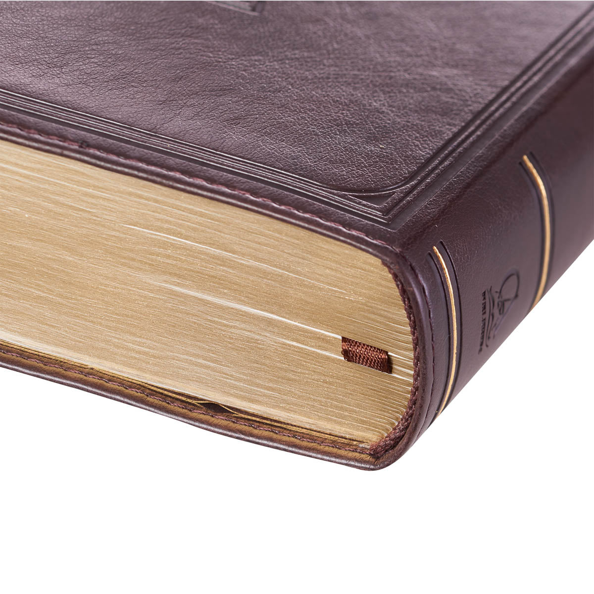 Dark Brown Faux Leather Large Print Compact King James Version Bible by Christian Art Gifts, product view 5