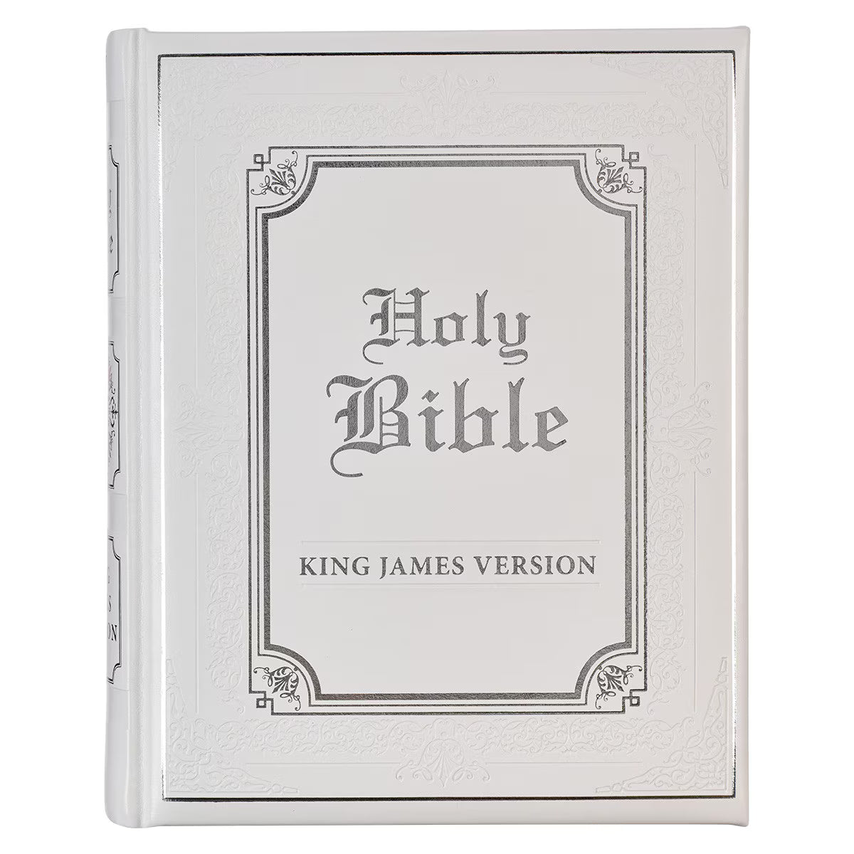 White Faux Leather King James Version Family Bible – CFaithS
