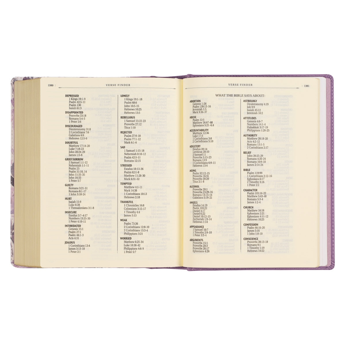 Purple Floral Faux Leather Hardcover Note-taking Bible by Christian Art Gifts, product view 8