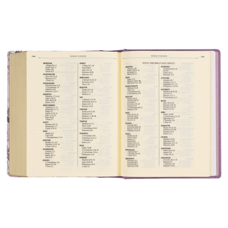 Purple Floral Faux Leather Hardcover Note-taking Bible by Christian Art Gifts, product view 8