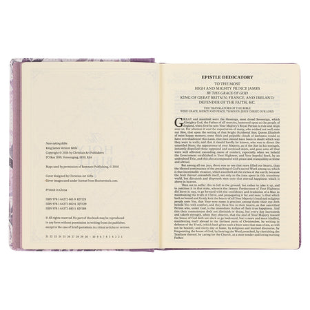 Purple Floral Faux Leather Hardcover Note-taking Bible by Christian Art Gifts, product view 7