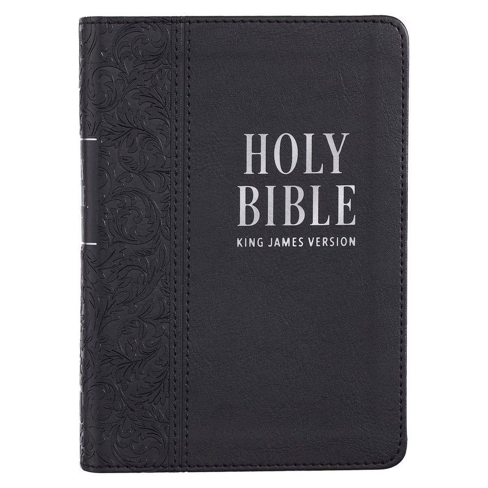 Black Faux Leather Large Print Compact King James Version Bible
