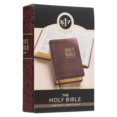 Medium Brown Faux Leather Large Print Compact King James Version Bible by Christian Art Gifts, product view 6
