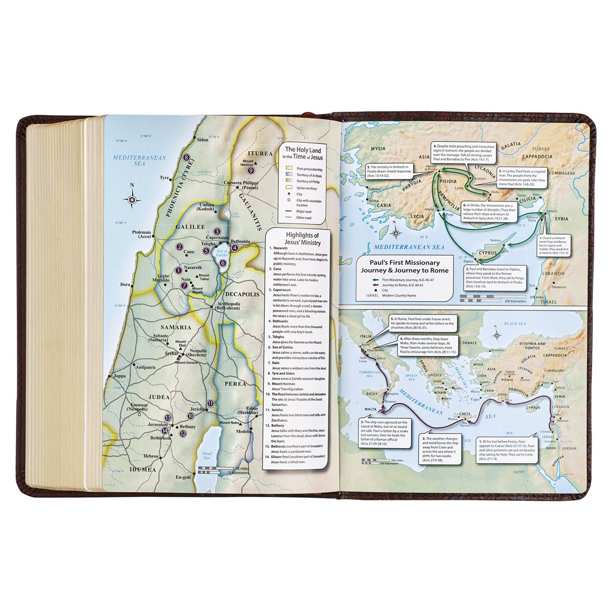 Medium Brown Faux Leather Large Print Compact King James Version Bible by Christian Art Gifts, product view 5