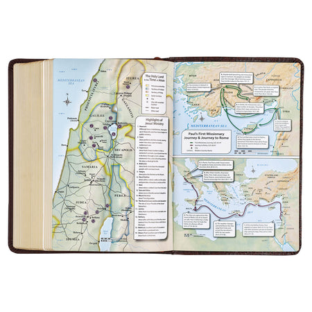 Medium Brown Faux Leather Large Print Compact King James Version Bible by Christian Art Gifts, product view 5