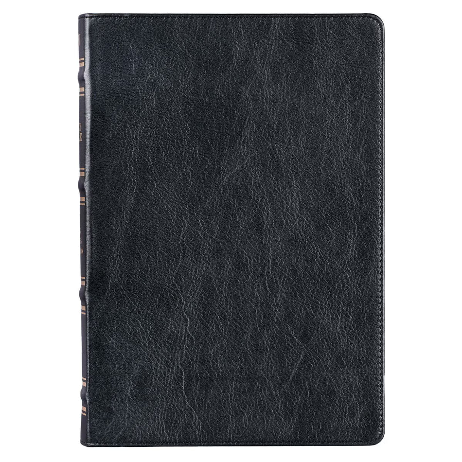 Black Full Grain Leather Large Print Thinline King James Version Bible with Thumb Index