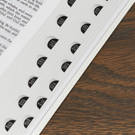 White Faux Leather Large Print Thinline King James Version Bible with Thumb Index by Christian Art Gifts, product view 4