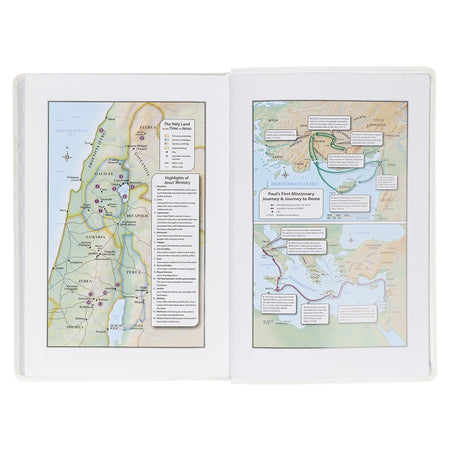 White Faux Leather Large Print Thinline King James Version Bible with Thumb Index by Christian Art Gifts, product view 5