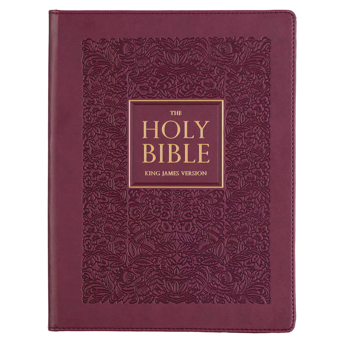 Red Plum Faux Leather Hardcover Large Print King James Version Note-ta ...