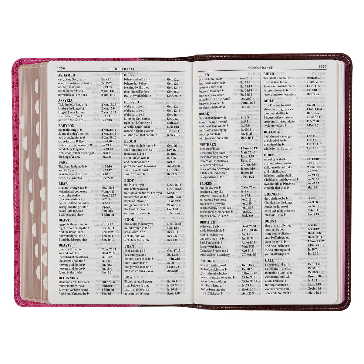 Brown and Berry Pink Faux Leather Giant Print Standard-size King James Version Bible with Thumb Index, product view 7