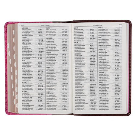 Brown and Berry Pink Faux Leather Giant Print Standard-size King James Version Bible with Thumb Index, product view 7