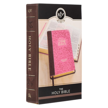 Brown and Berry Pink Faux Leather Giant Print Standard-size King James Version Bible with Thumb Index, product view 9
