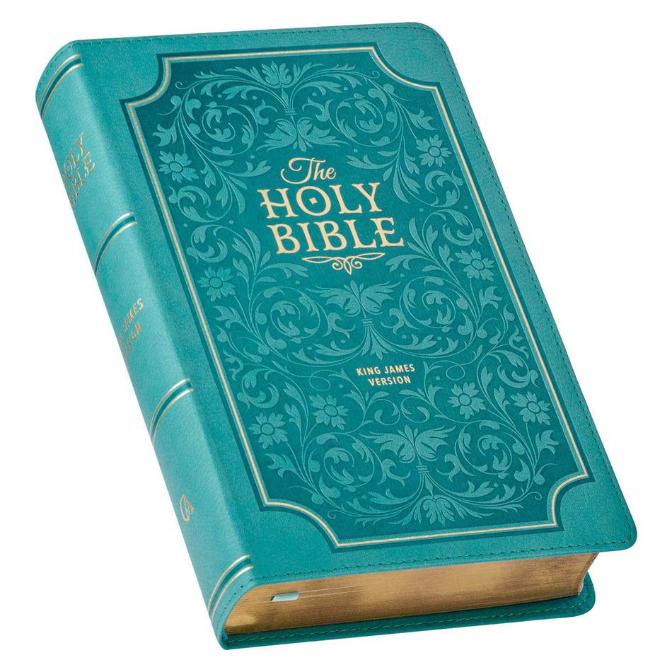 Teal Faux Leather Giant Print Standard-size King James Version Bible with Thumb Index