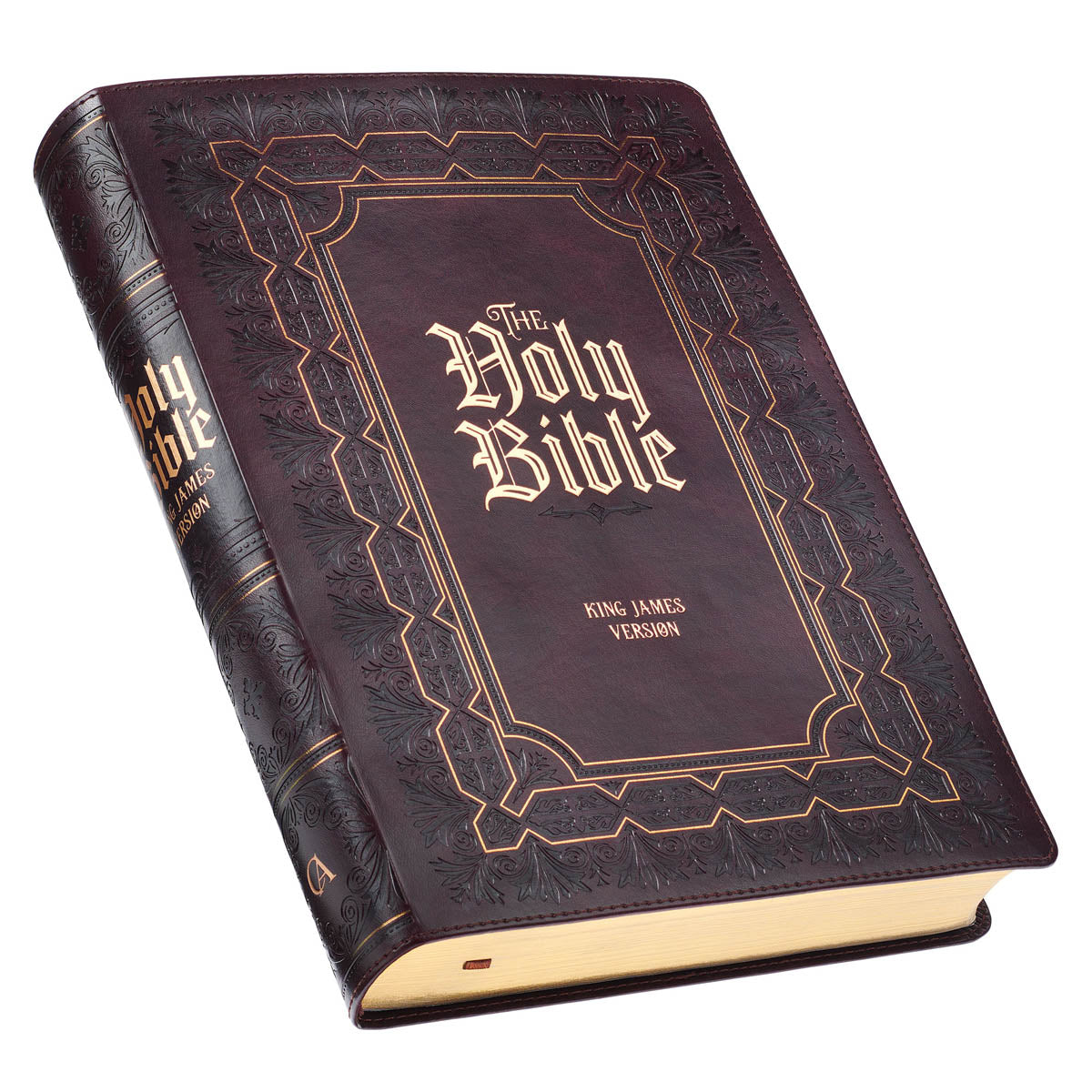 Framed Burgundy Faux Leather Super Giant Print King James Version Bible by Christian Art Gifts, product view 2