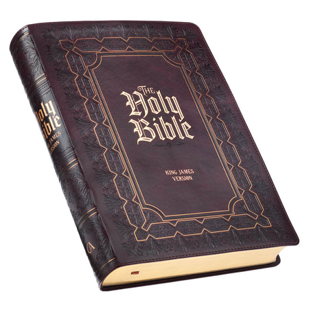 Framed Burgundy Faux Leather Super Giant Print King James Version Bible by Christian Art Gifts, product view 2