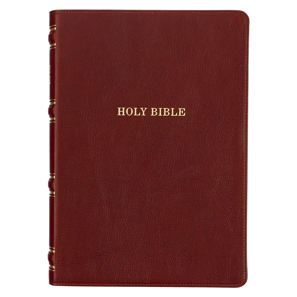 Saddle Tan Full-grain Leather King James Version Study Bible with Thumb Index