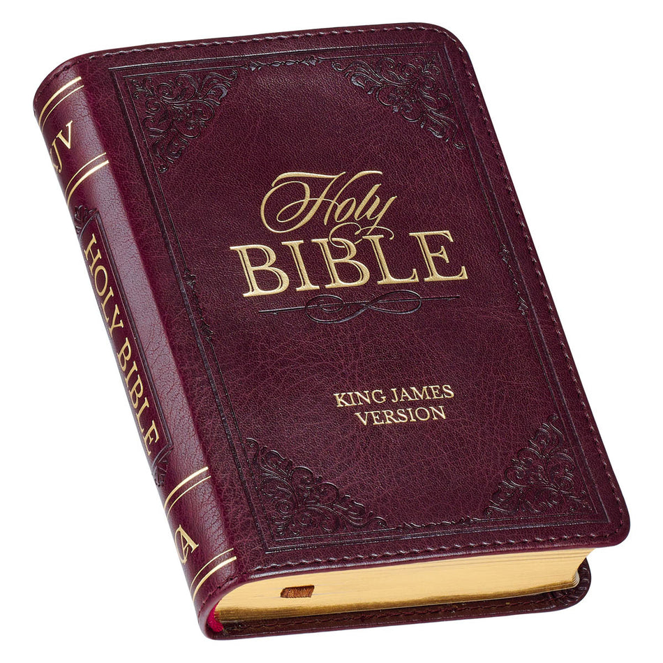 Burgundy Faux Leather King James Version Pocket Bible by Christian Art Gifts, product view 2