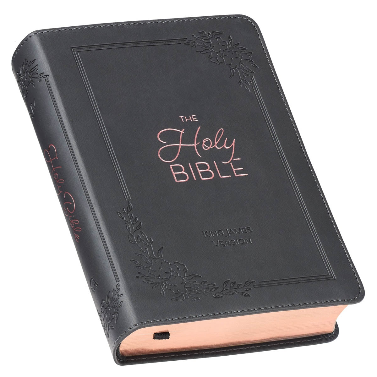 Cobalt Gray Large Print Compact King James Version Bible by Christian Art Gifts, product view 2