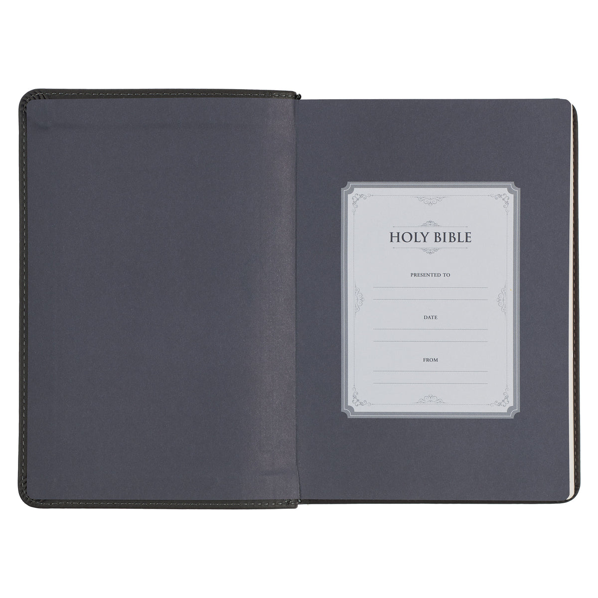 Cobalt Gray Large Print Compact King James Version Bible by Christian Art Gifts, product view 3