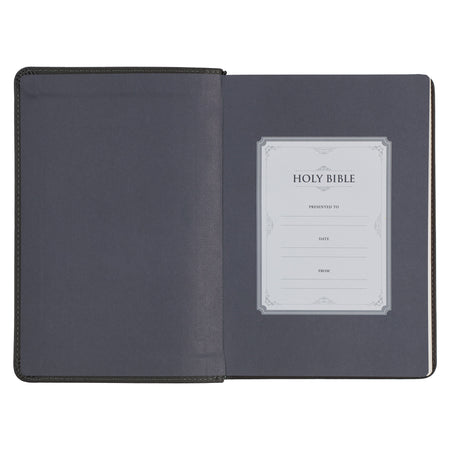 Cobalt Gray Large Print Compact King James Version Bible by Christian Art Gifts, product view 3