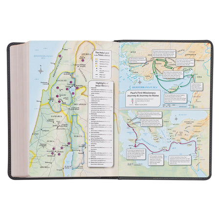 Cobalt Gray Large Print Compact King James Version Bible by Christian Art Gifts, product view 4