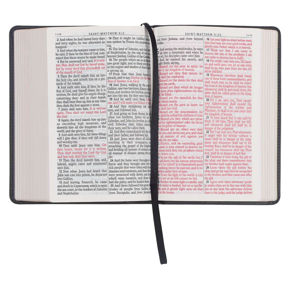Cobalt Gray Large Print Compact King James Version Bible by Christian Art Gifts, product view 5