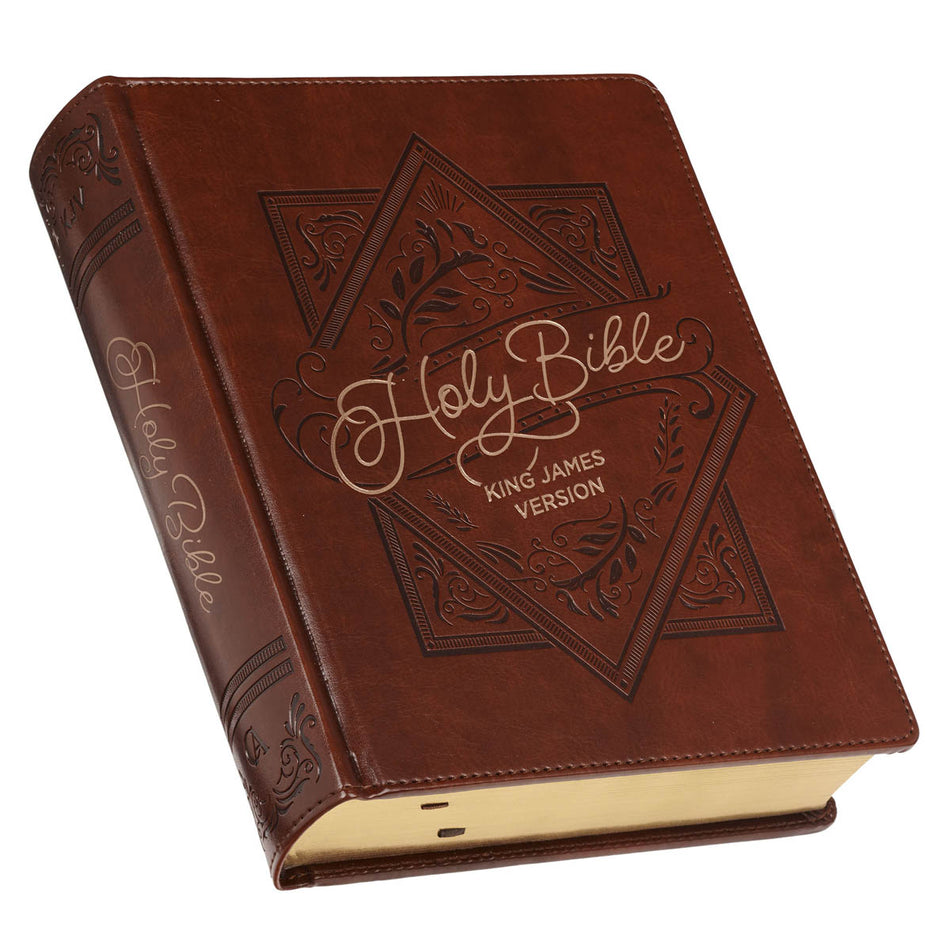 Saddle Tan Faux Leather Hardcover King James Version Note-taking Bible by Christian Art Gifts, product view 2