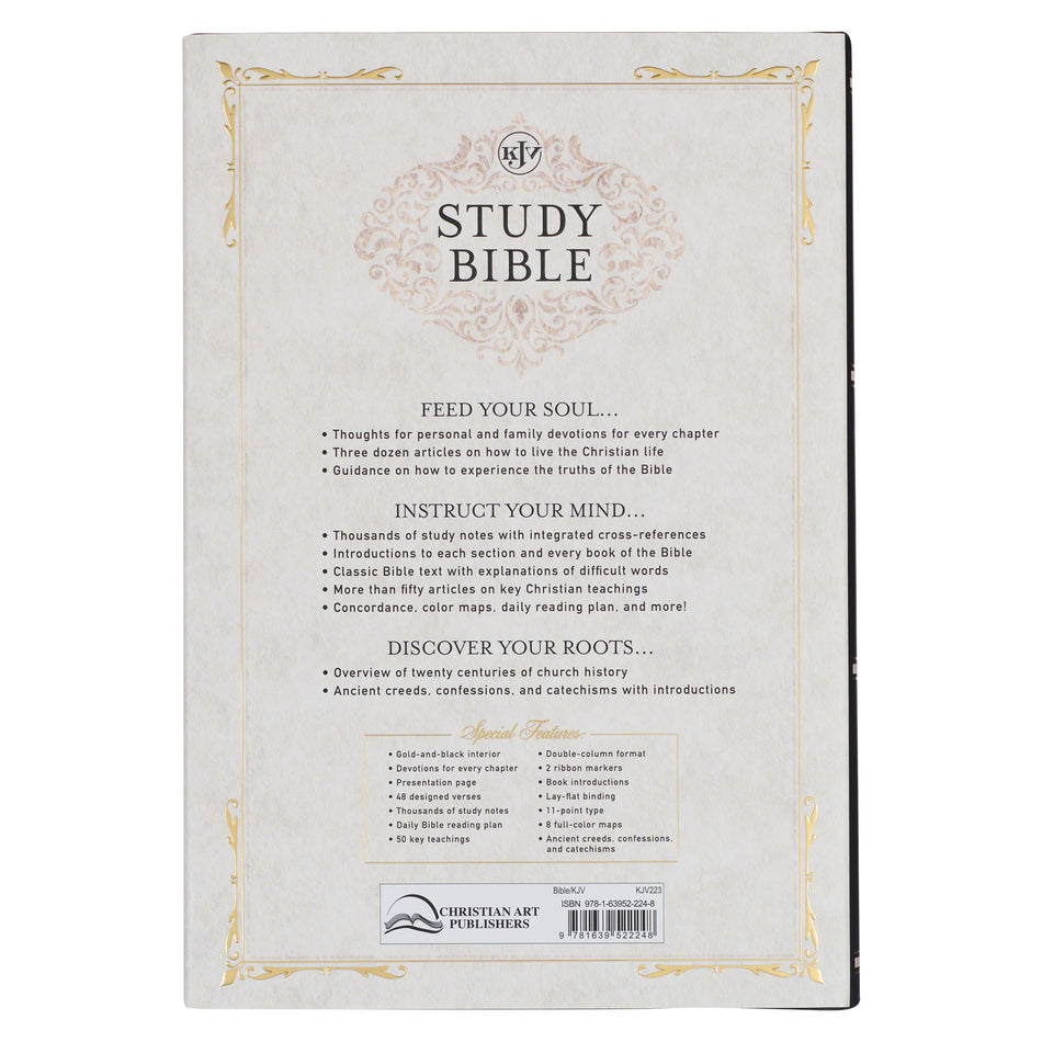 Black Hardcover Large Print King James Version Study Bible by Christian Art Gifts, product view 2