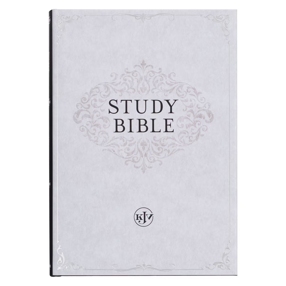 Black with White Dust Jacket Hardcover King James Version Study Bible