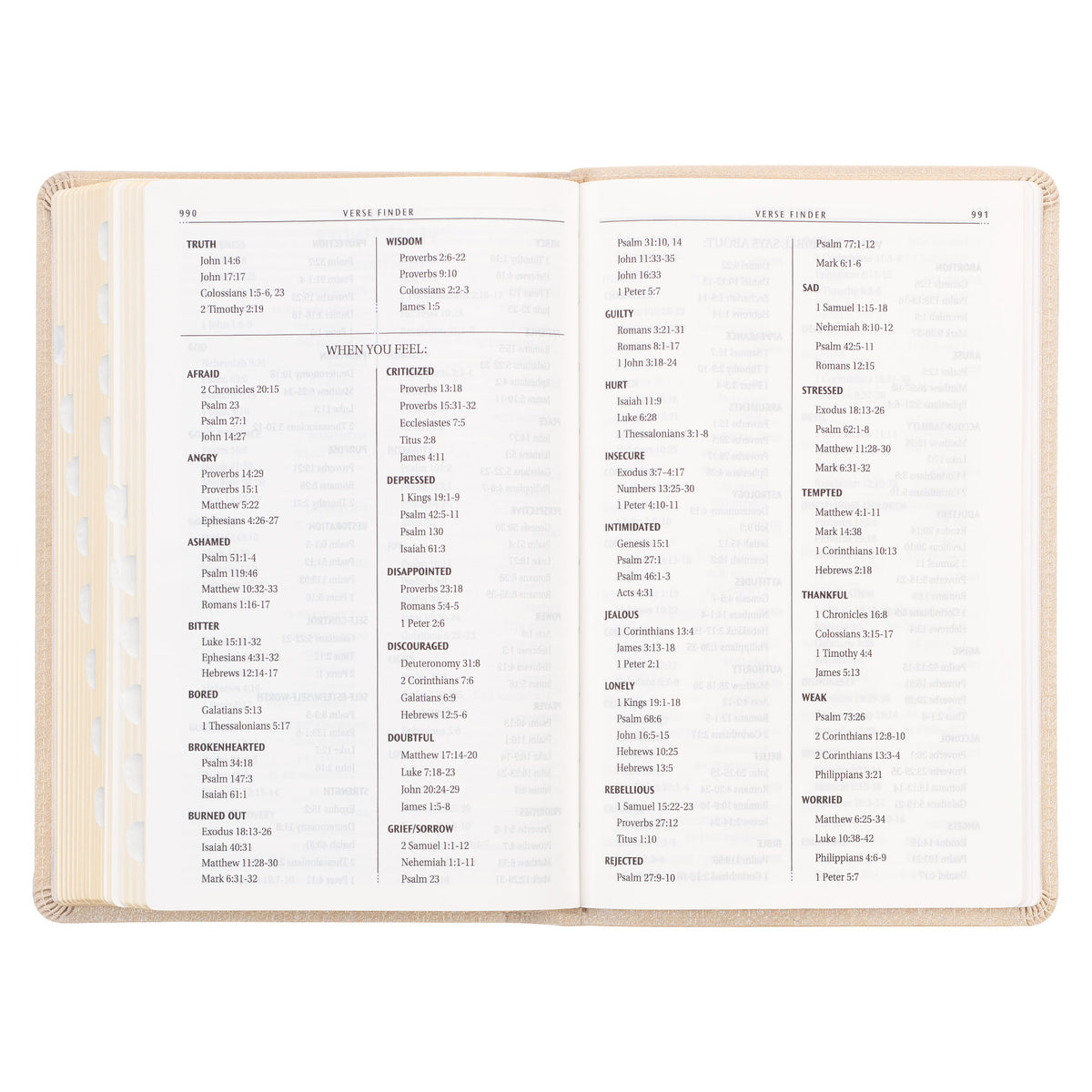 Pearlized Ivory Faux Leather King James Version Deluxe Gift Bible with Thumb Index by Christian Art Gifts, product view 7
