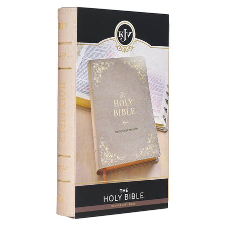 Pearlized Ivory Faux Leather King James Version Deluxe Gift Bible with Thumb Index by Christian Art Gifts, product view 8