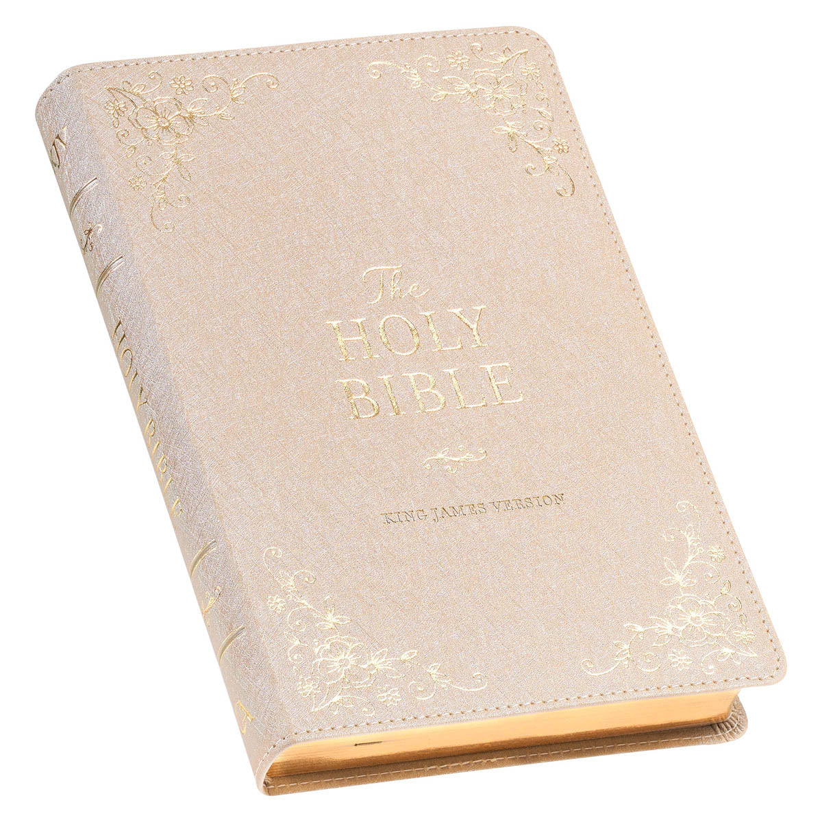 Pearlized Ivory Faux Leather King James Version Deluxe Gift Bible with Thumb Index by Christian Art Gifts, product view 2